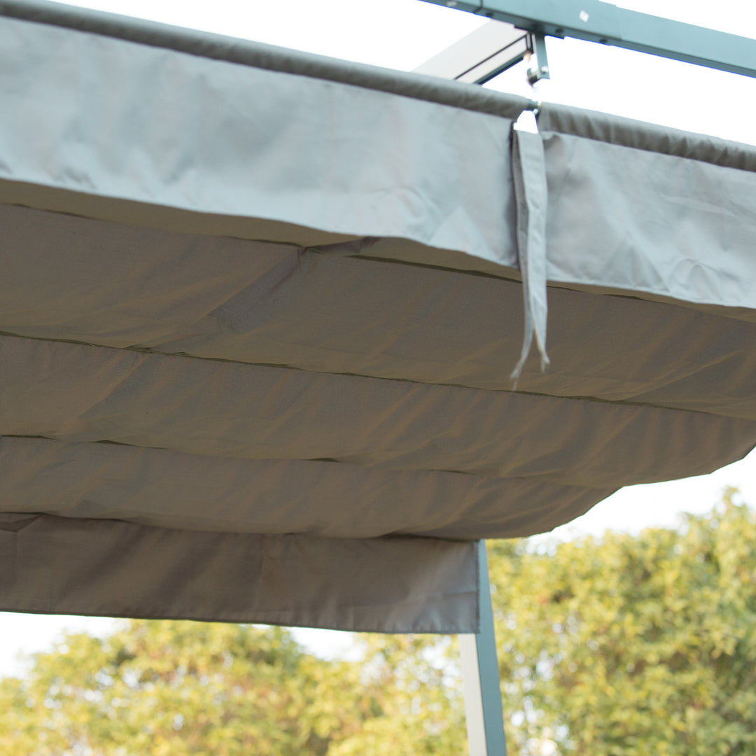 Pergola 3x2m havepavillon, metalterrassetag, havepavillon med justerbart tag, fritstående, solbeskyttelse til terrasse og have, grå