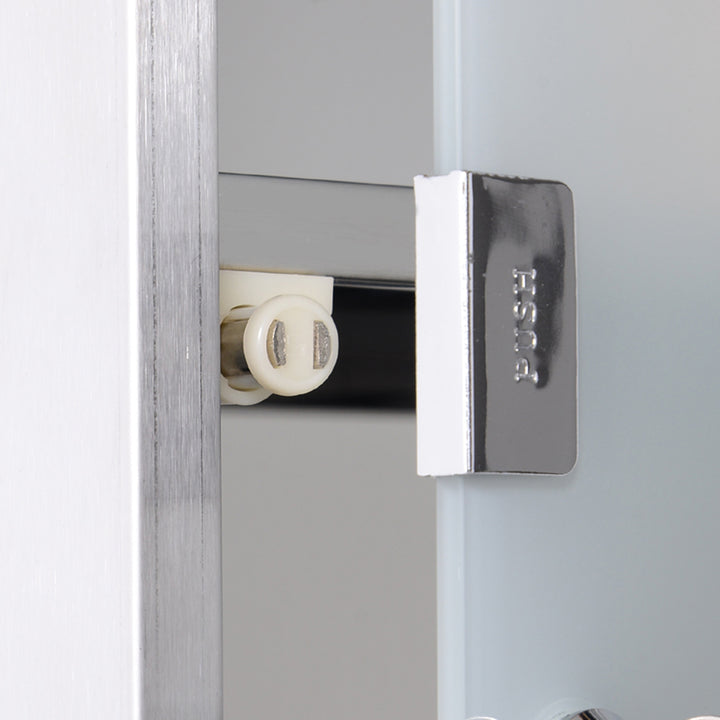 Medicinskab førstehjælpsskab med lås 3 rum rustfrit stål sølv 25 x 12 x 48 cm