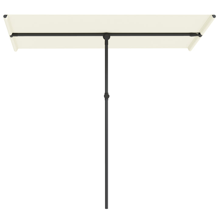 Parasol 180 grader drejelig højdejusterbar haveparasol med aluminiumsstang 150x205cm beige