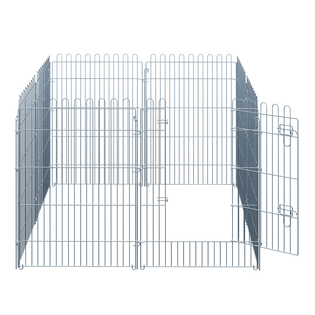 Fritgående indhegning, hvalpegård, hundegård til dyr, 8-delt, 63 x 91 cm