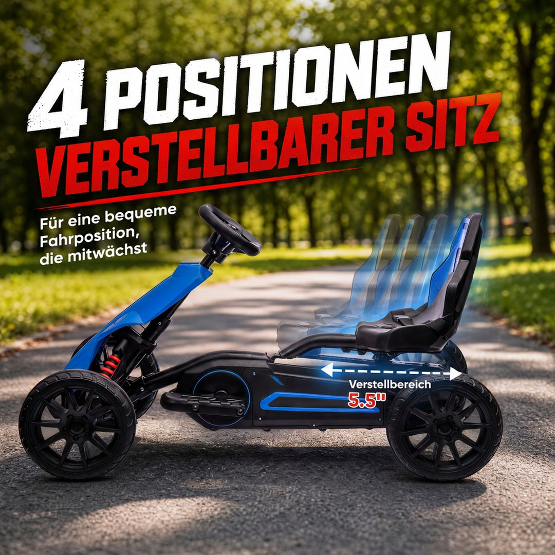Elektrisk gokart til børn 12V 3-5 km/t gokart til 3-8-årige, blå
