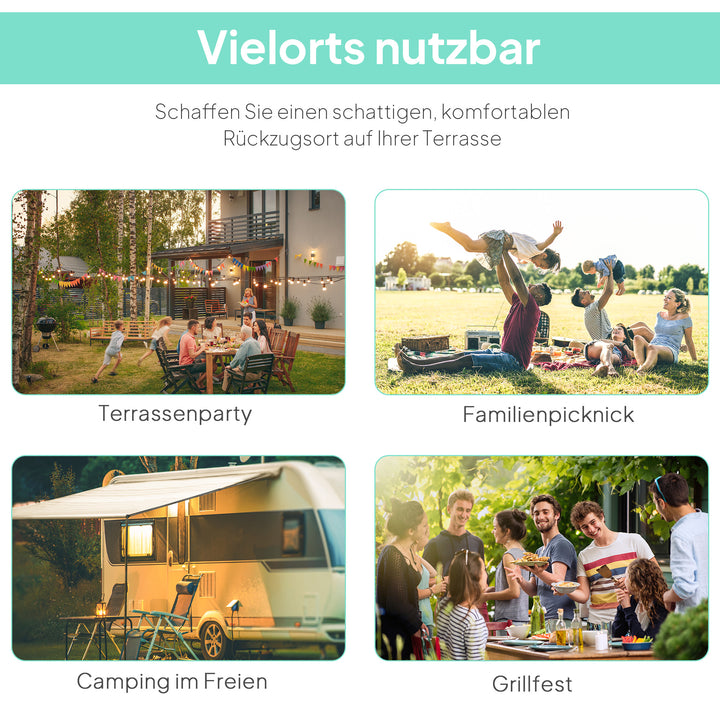 Pavillon med foldbar tagforlænger, vejrbestandig, 3 x 2,5 m, cremehvid
