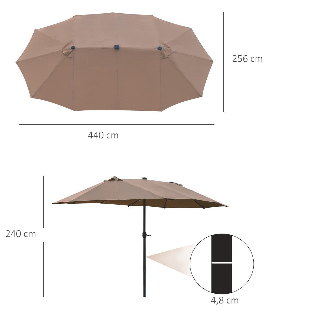Parasol oval khaki 440 x 260 cm