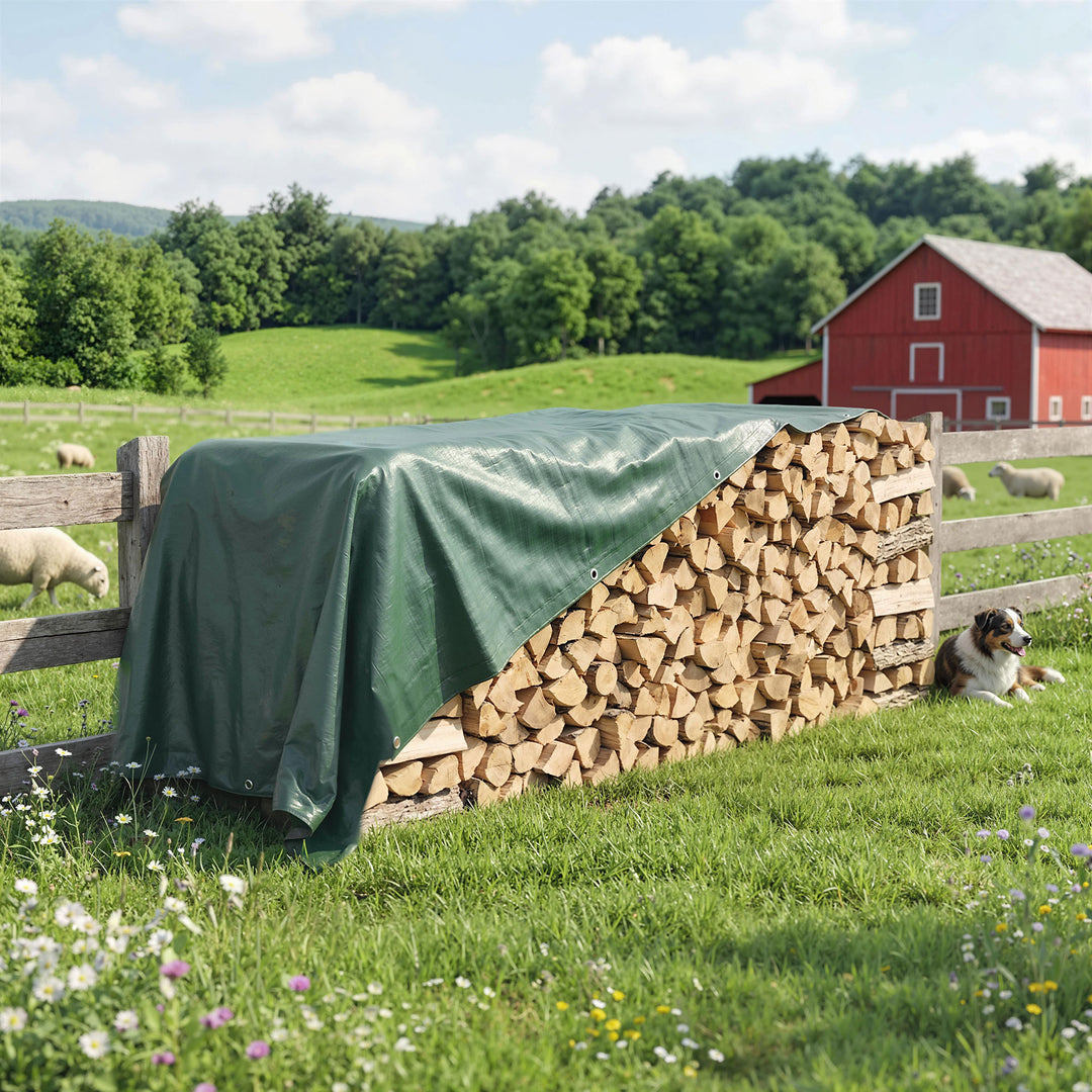Vandtæt presenning, 4 x 6 m, 90 g/m², universalpresenning, grøn