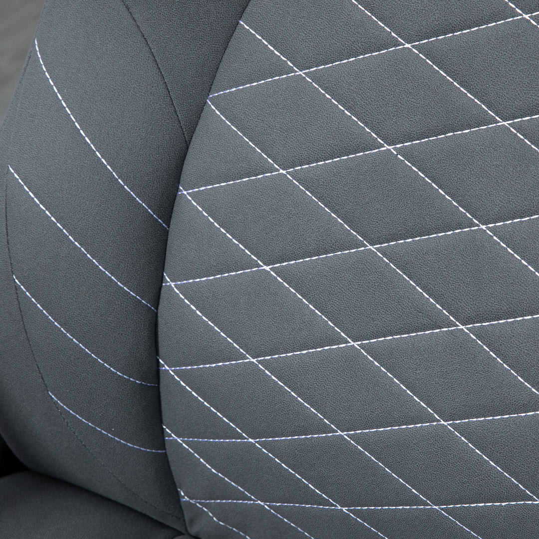 Kontorstol med ryglæn, højdejusterbart, foldbare armlæn, vippefunktion, mørkegrå