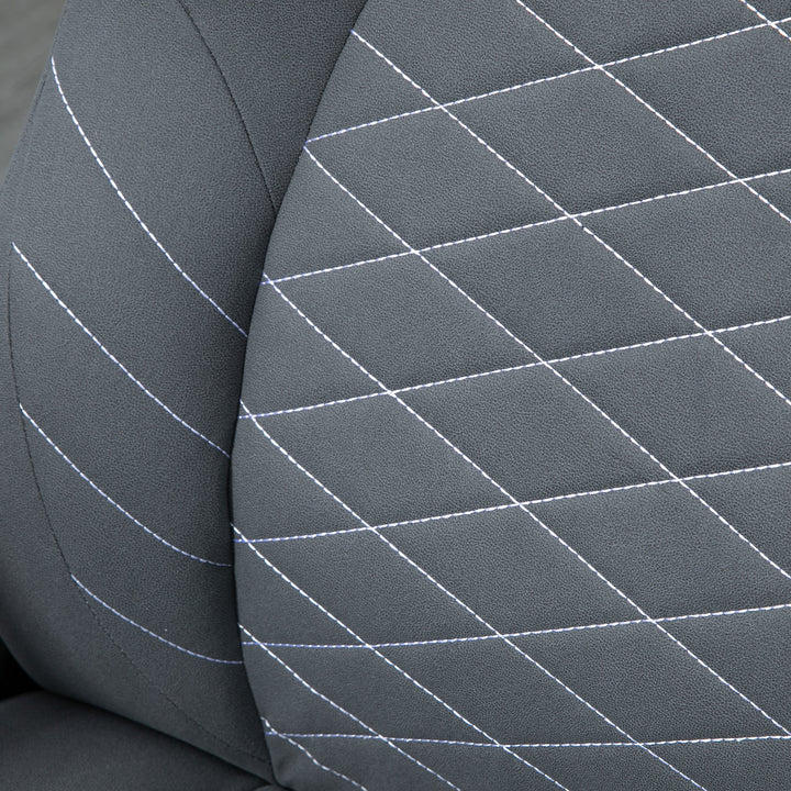 Kontorstol med ryglæn, højdejusterbart, foldbare armlæn, vippefunktion, mørkegrå