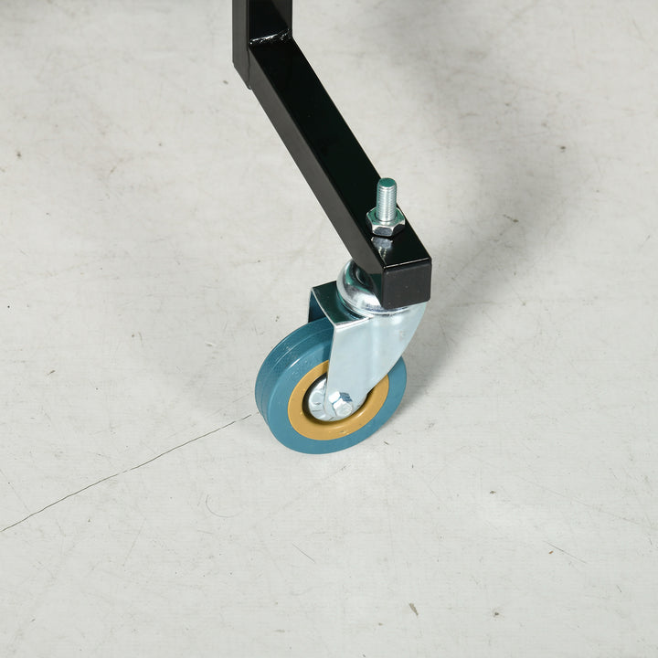 Bordtennisbord, foldbart, 8 hjul, inklusive bat og bolde, 274 cm x 152,5 cm x 76 cm, grøn