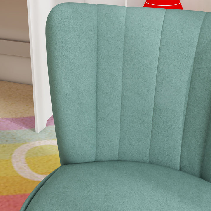 Børnelænestol, fløjlslook, til 3-7 år, op til 45 kg, træstel, 44 x 45 x 56,5 cm, lyseblå