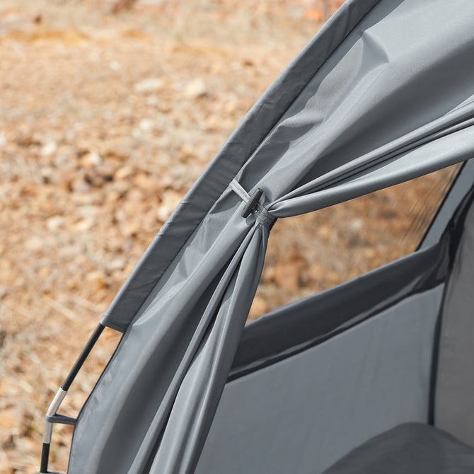 Telt til 1 person, Længde 193 cm Bredde 86 cm Højde 160 cm, grå