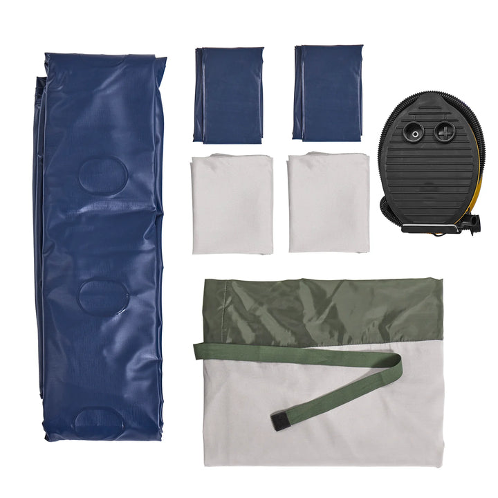 Dobbelt luftmadras med pumpe, lagner og puder – 191 × 137 cm