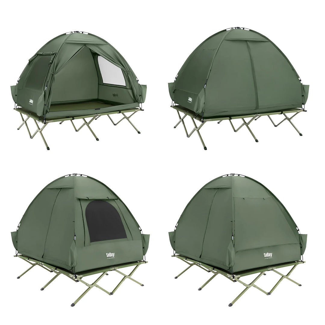 Campingtelt med plads til 2-personer, 193x145x185cm, grøn