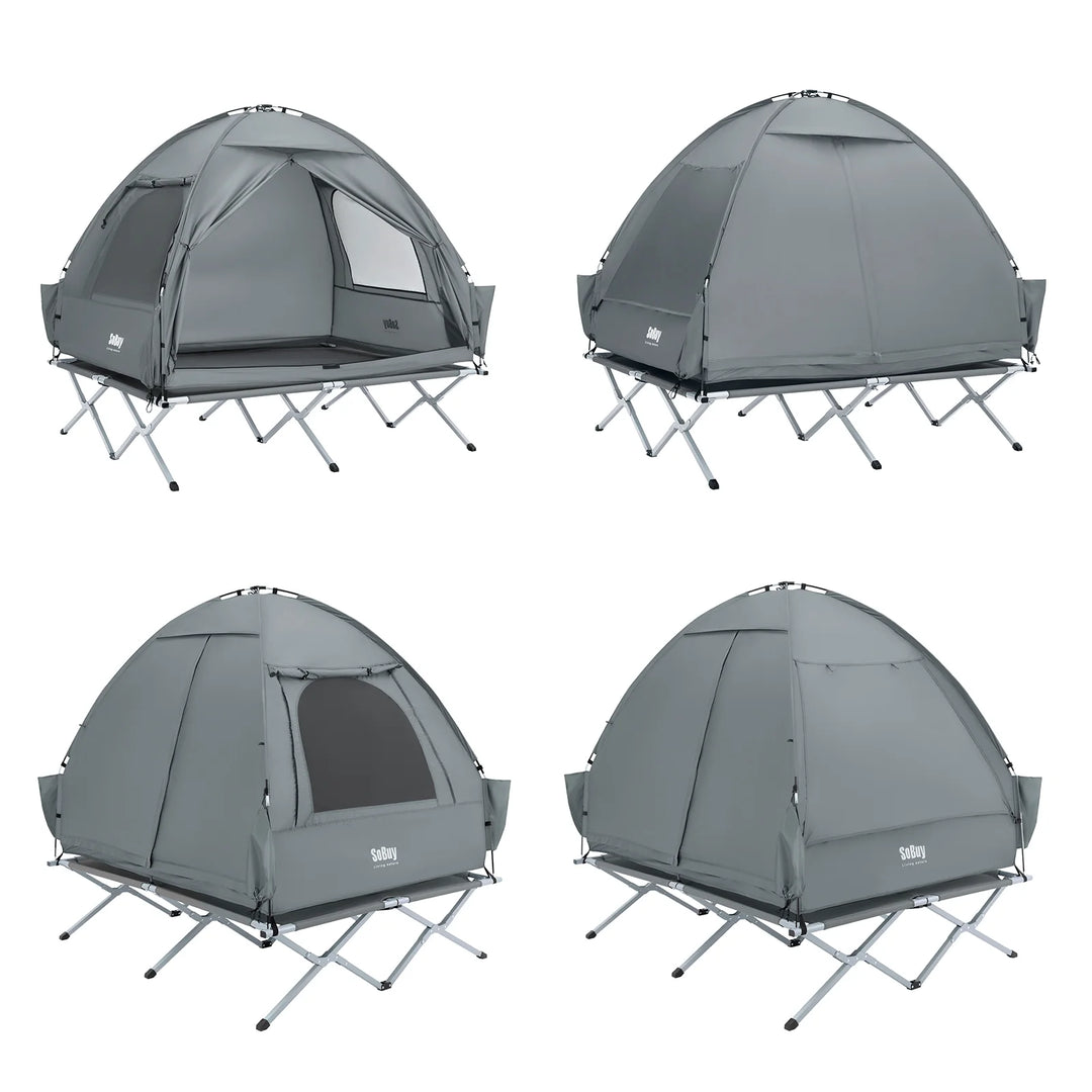 Teltseng, komfort og bekvemmelighed til dine eventyr, 193x145x185cm, grå