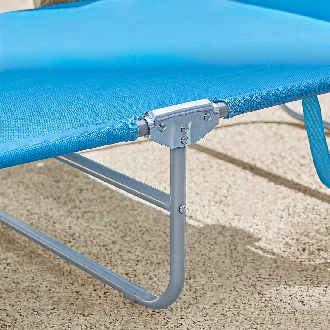 Liggestol, foldbar, L195 x B63 x H30 cm, turkis