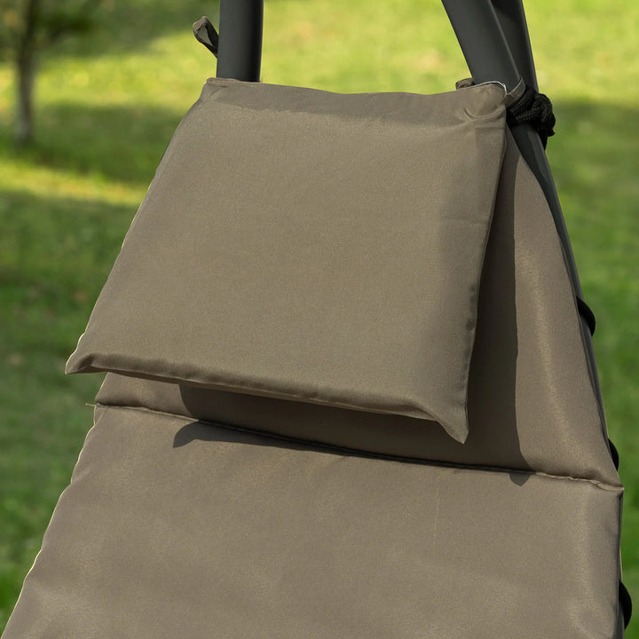 Moderne hængestol,  L170 x B115 x H210 cm, brun