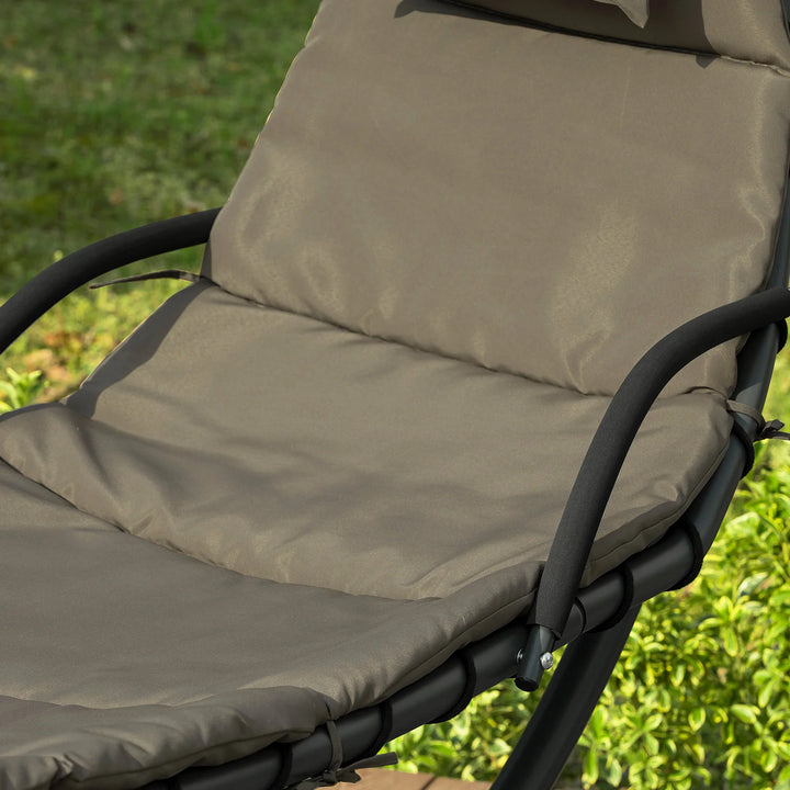 Moderne hængestol,  L170 x B115 x H210 cm, brun