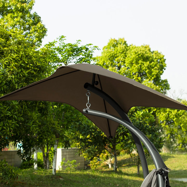 Moderne hængestol,  L170 x B115 x H210 cm, brun