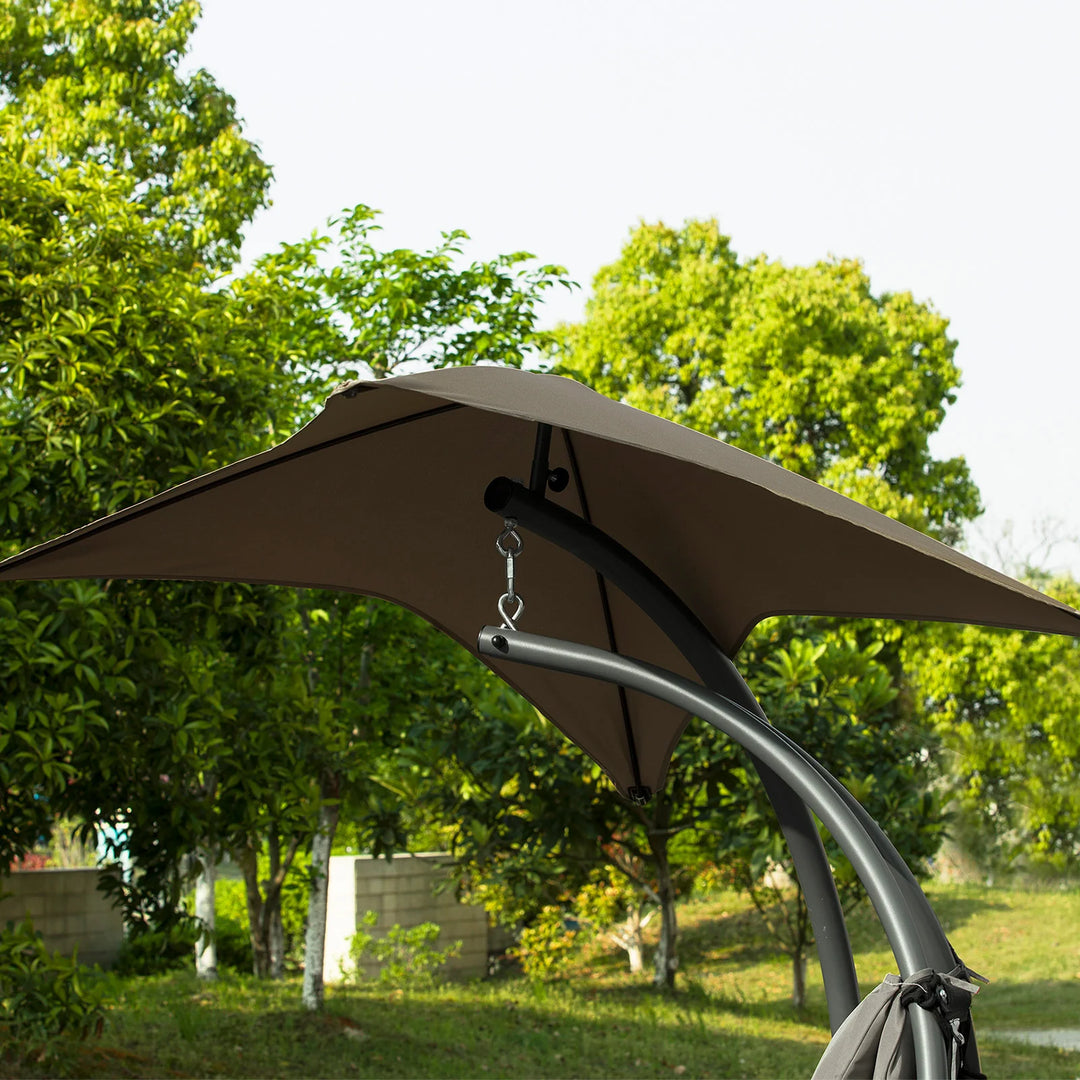 Moderne hængestol,  L170 x B115 x H210 cm, brun