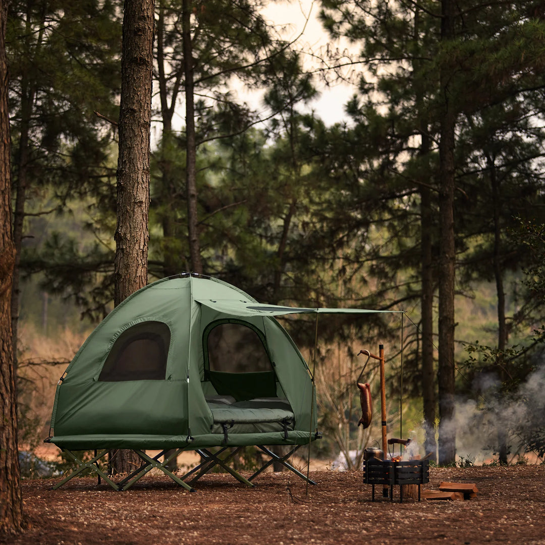 4-i-1 campingtelt til 2 personer i grøn (193 x 145 x 185 cm)