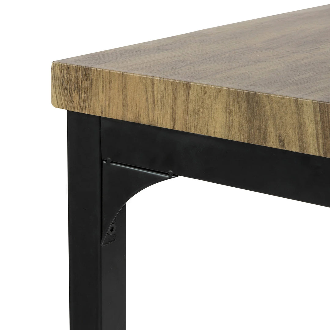 Enkelt spisebord, industrielt look, B110 x D70 x H76 cm, naturfarvet-brun med sorte ben