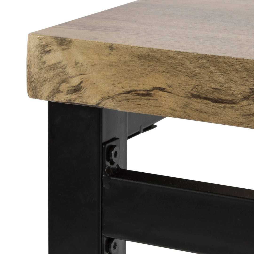 Enkelt spisebord, industrielt look, B110 x D70 x H76 cm, naturfarvet-brun med sorte ben