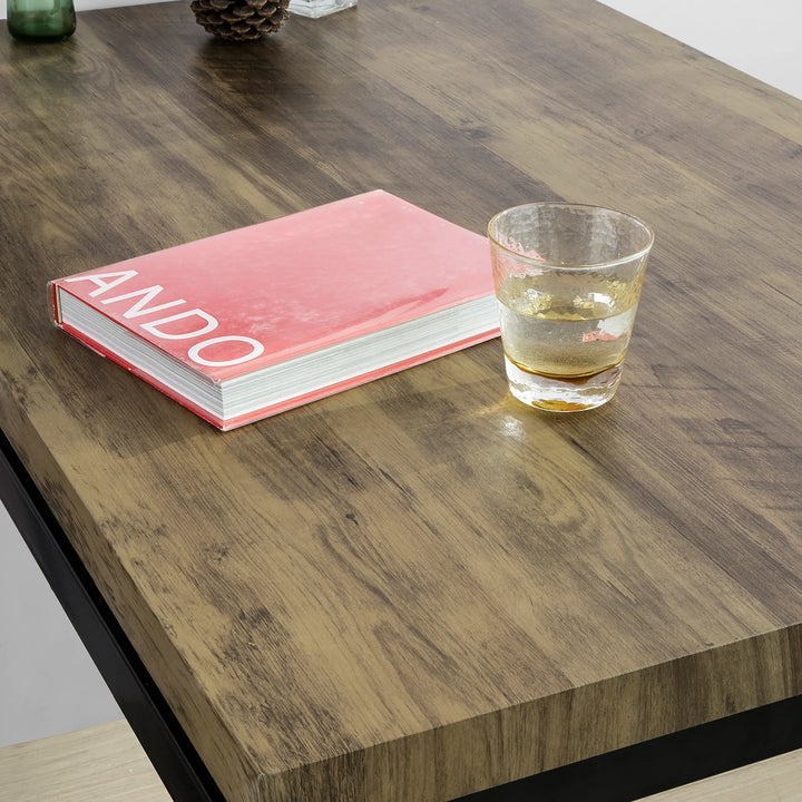 Enkelt spisebord, industrielt look, B110 x D70 x H76 cm, naturfarvet-brun med sorte ben