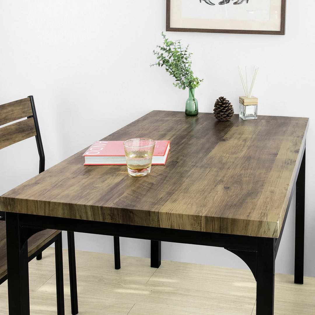 Enkelt spisebord, industrielt look, B110 x D70 x H76 cm, naturfarvet-brun med sorte ben