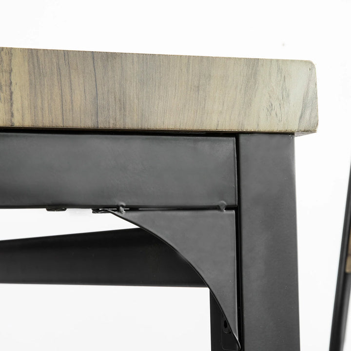 Enkelt spisebord, industrielt look, B110 x D70 x H76 cm, naturfarvet-brun med sorte ben