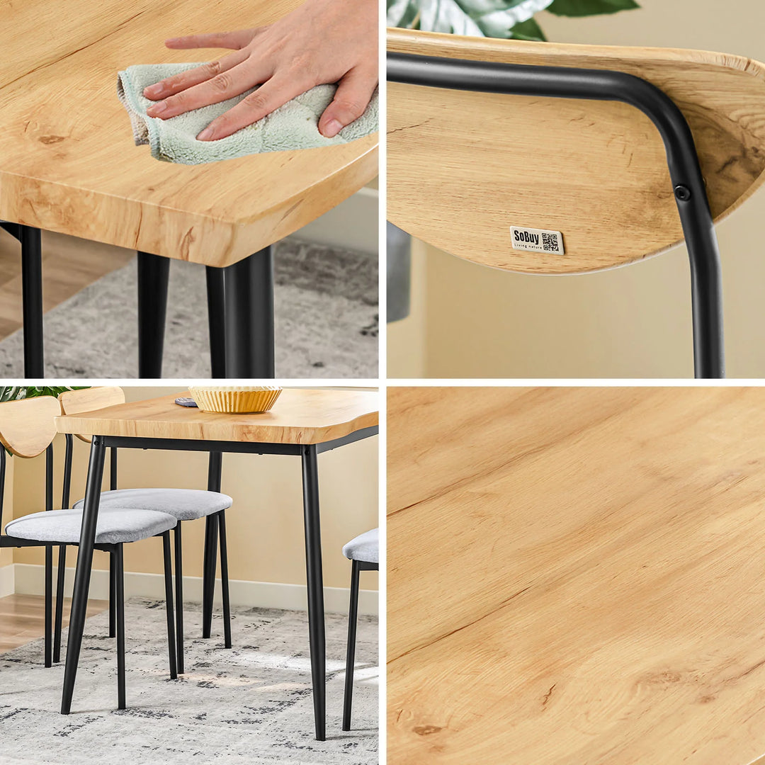 Elegant spisebordssæt til 4 personer – perfekt til små rum