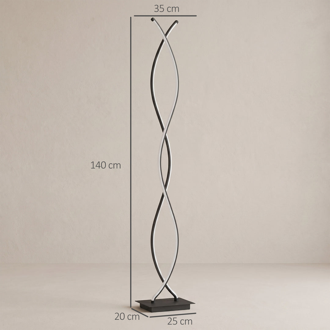 LED-gulvlampe dæmpbar 144 cm gulvlampe med fodkontakt sort