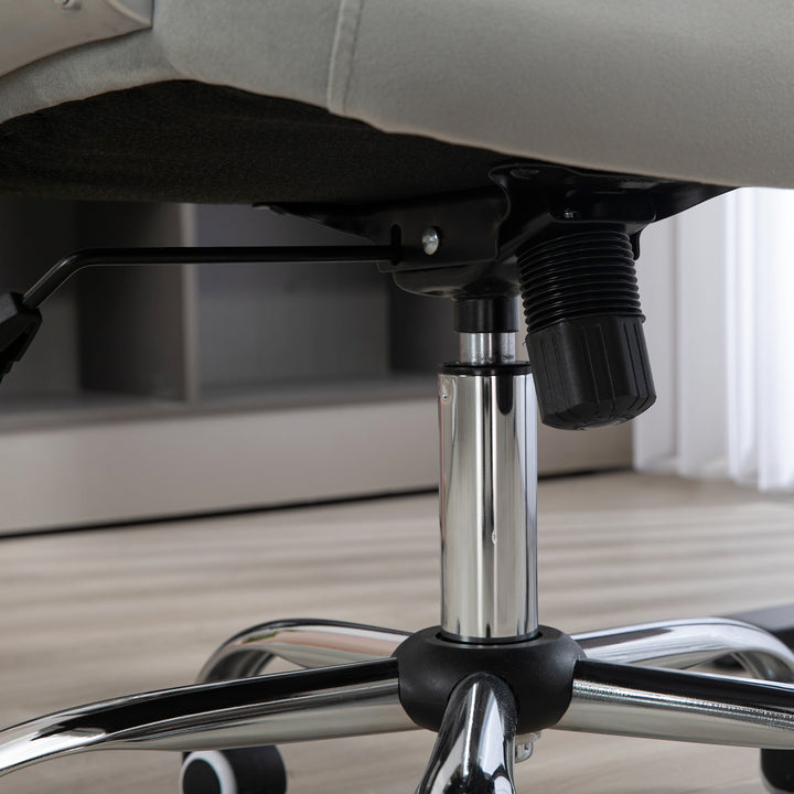 Kontorstol, gyngefunktion, højdejusterbar, fløjlslook, op til 120 kg, lysegrå