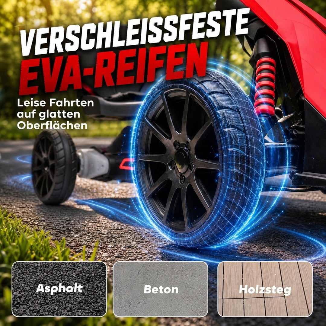 Elektrisk gokart til børn 12V 3-5 km/t gokart til 3-8-årige, rød