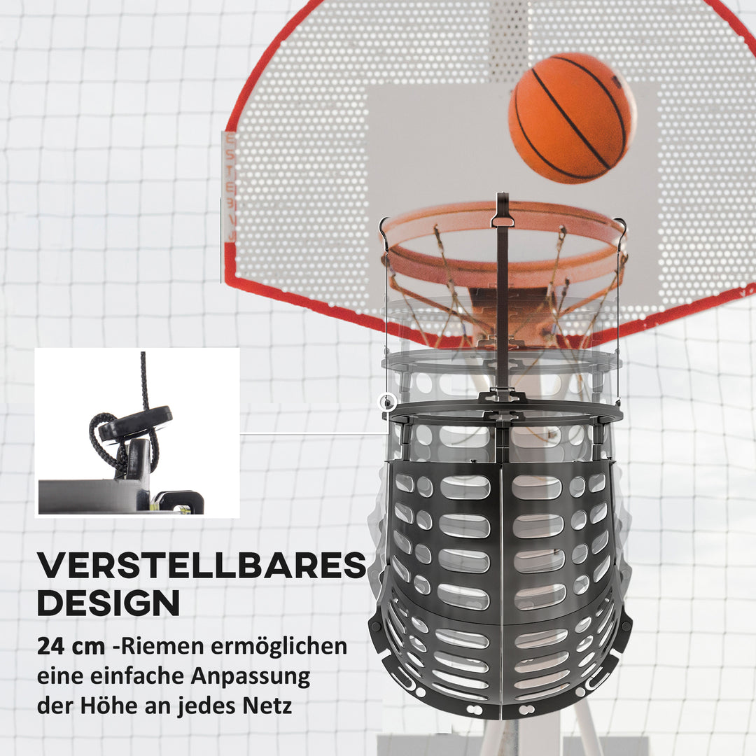 Basketball-rebounder, højdejusterbar, 360° drejelig, plastik, 35,6l x 35,6b x 75,5h cm, sort