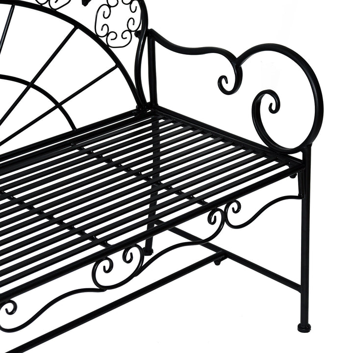 2-personers havebænk, robust, rustfri parkbænk, havemøbler til terrasse, have og generelle udendørsområder, 107 cm x 55,5 cm x 90,5 cm, sort
