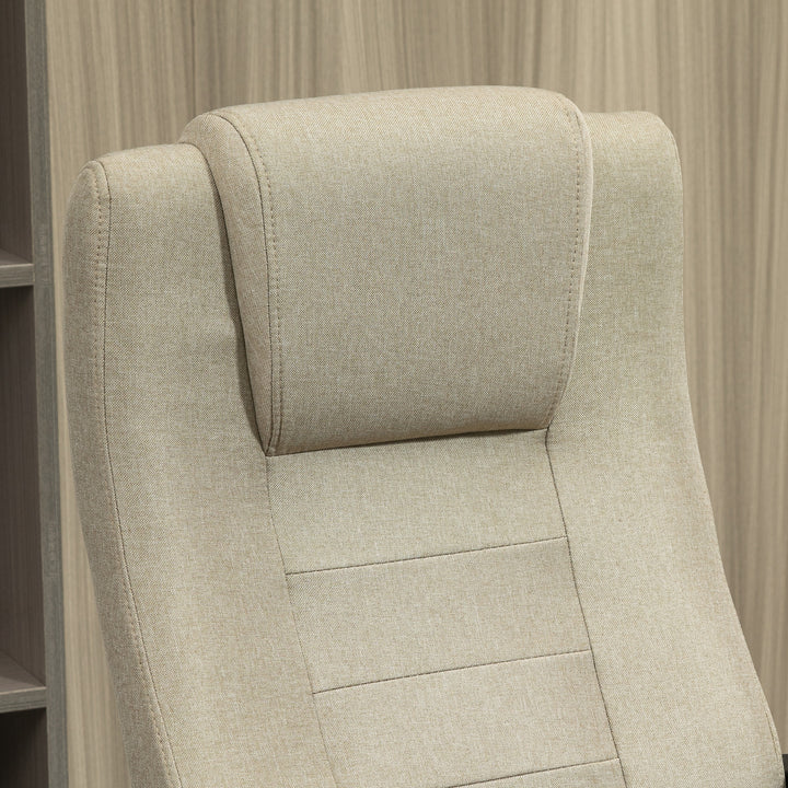 Kontorstol i linnedlook, højdejusterbar, gyngefunktion, 5 hjul, beige