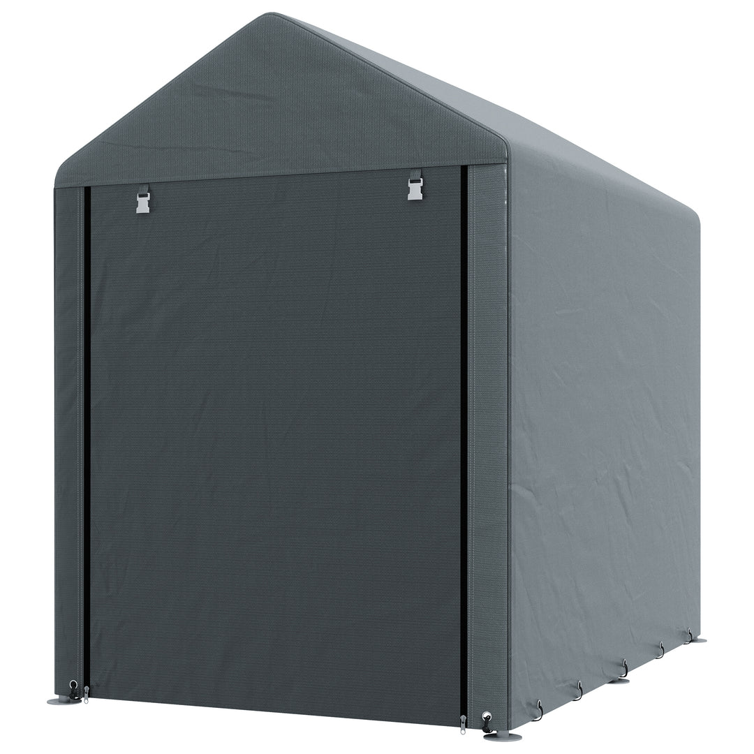 Haveskur, opbevaringstelt, robust og vejrbestandigt, stålramme, 1,2x1,8x1,6m, mørkegrå