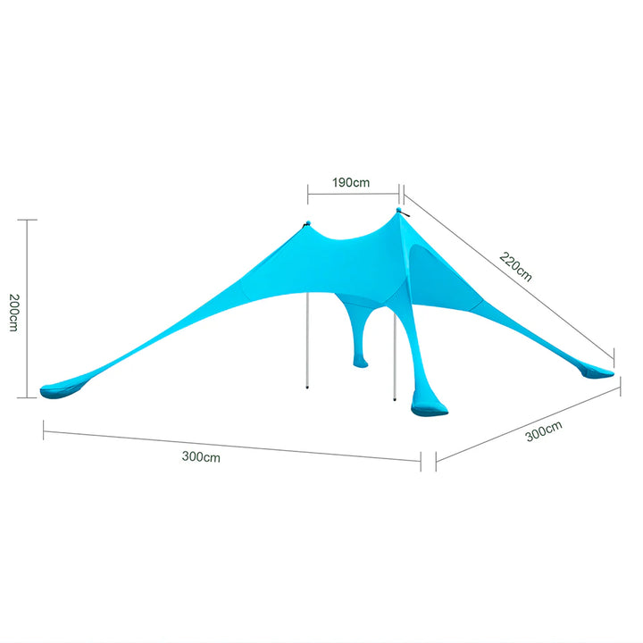 Strandtelt - Perfekt til Solbeskyttelse på Stranden, UPF 30+, turkis