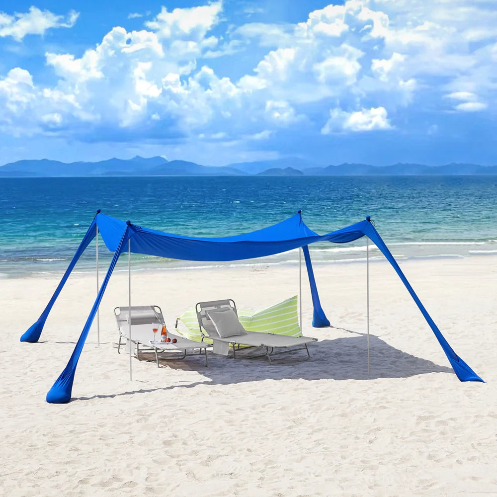 Strandtelt - Perfekt til Solbeskyttelse på Stranden, UPF 30+, blå