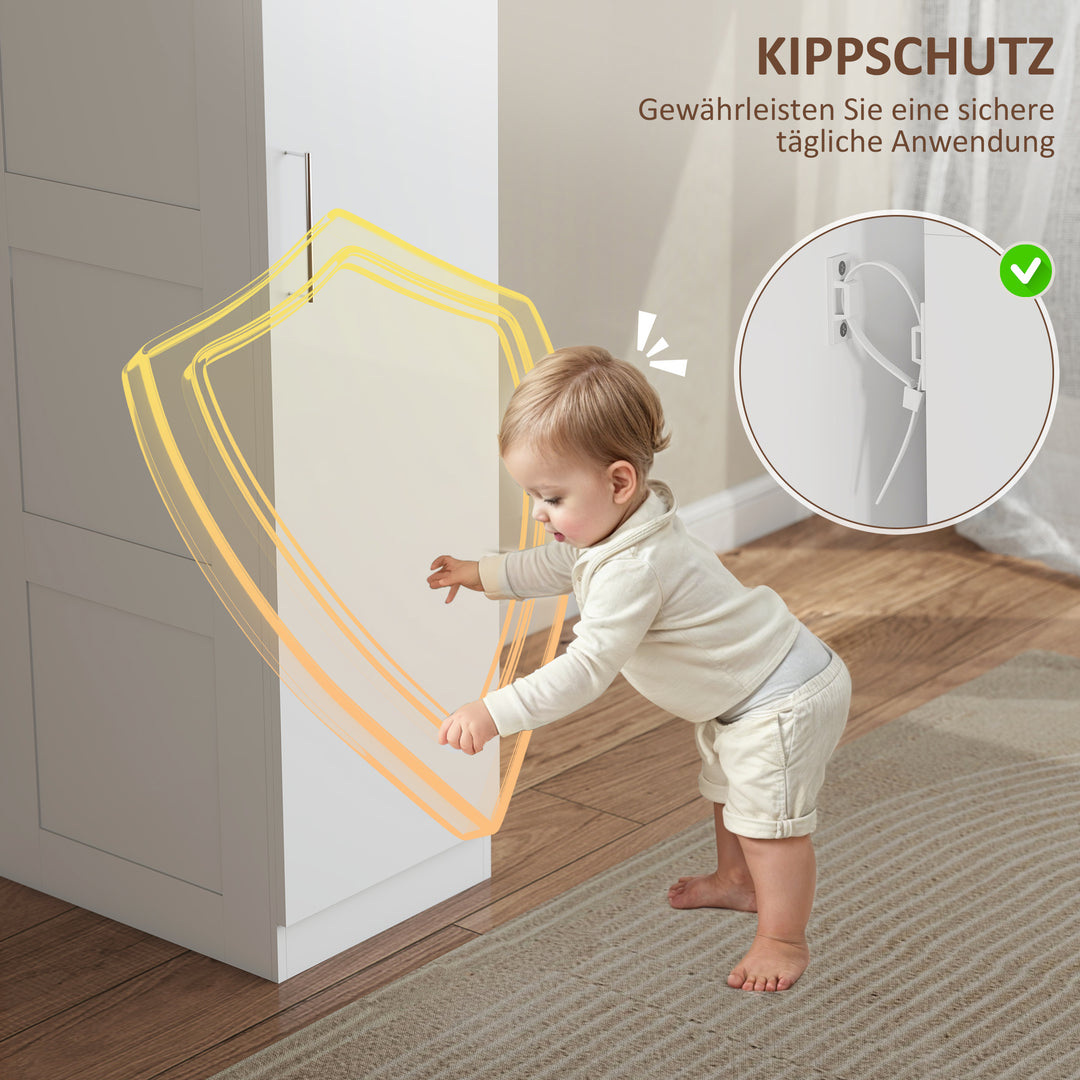 Garderobeskab med multifunktionsskab med garderobestang, hylde, softclose-dør 40 x 52 x 180 cm hvid