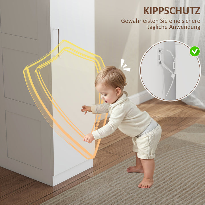 Garderobeskab med multifunktionsskab med garderobestang, hylde, softclose-dør 40 x 52 x 180 cm hvid