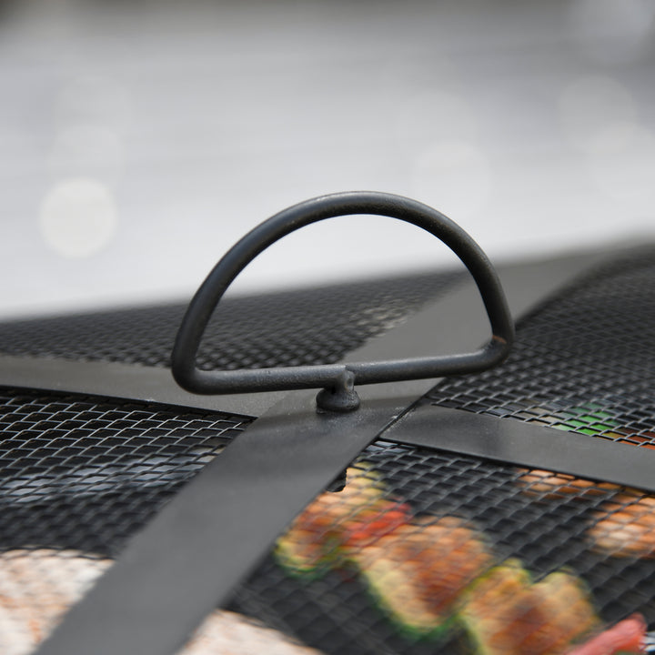 3-i-1 bålfad/bålsted med gnistnet, grillrist og isspand - Havegrill - Sort - 76 cm x 76 cm x 47 cm
