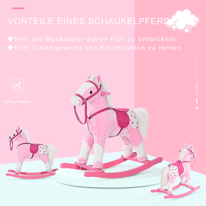 Børns gyngehest gyngedyr gyngelegetøj vrinskende pink 74x28x65cm