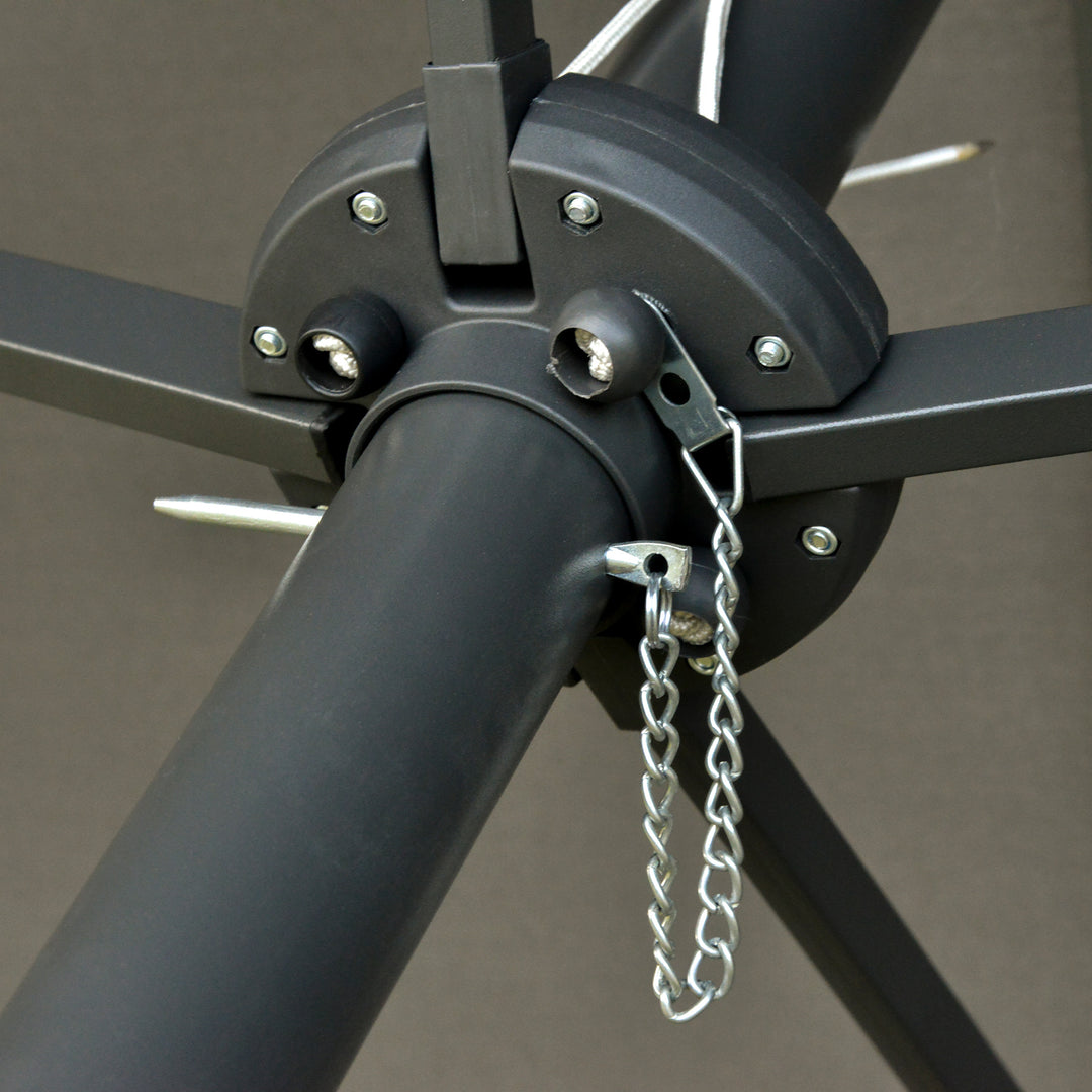 Oval parasol mørkegrå 440 x 260 cm