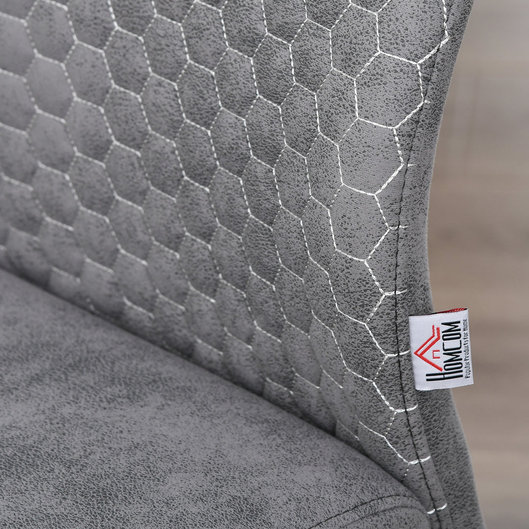 Sæt med 4 fritbærende spisestuestole, 4-delte køkkenstole, mikrofiber, 45 x 61 x 98 cm, grå