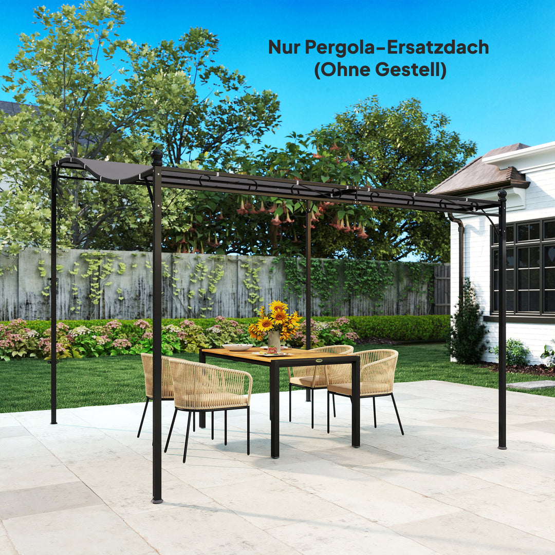 Udskiftningstag til pergola, solsejl til terrassetag, udskiftningstagpresenning til 3 x 3 m pavillon, 298 x 293 cm, mørkegrå