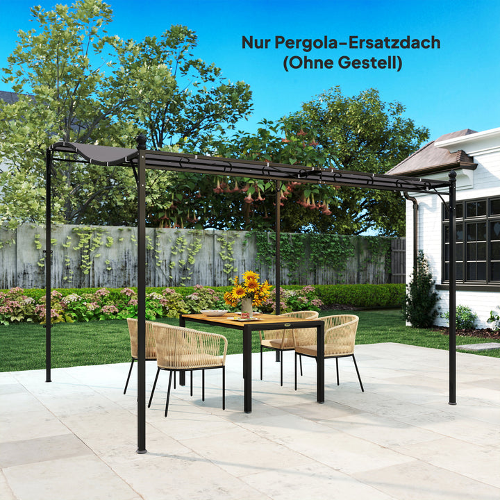 Udskiftningstag til pergola, solsejl til terrassetag, udskiftningstagpresenning til 3 x 3 m pavillon, 298 x 293 cm, mørkegrå
