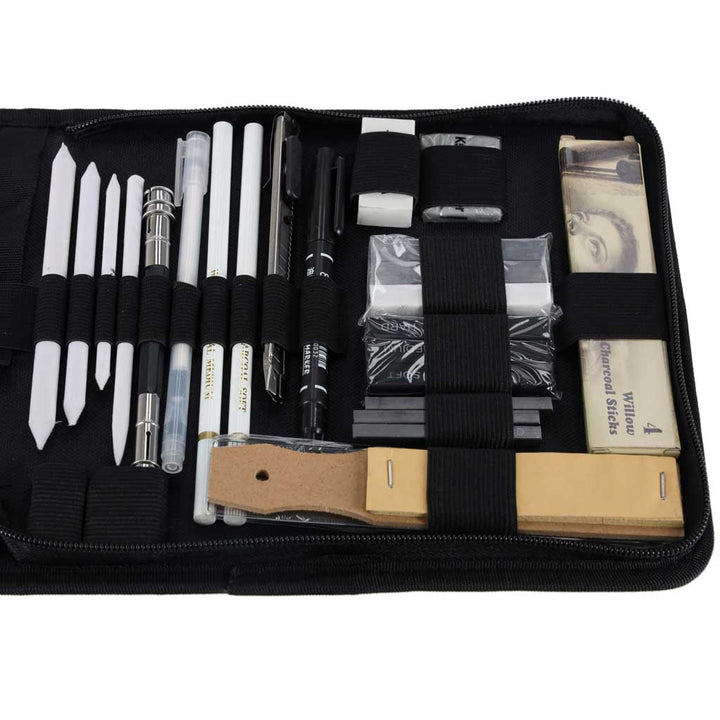 Blyanter til skitsering, tegning og kunstsæt med 54 dele