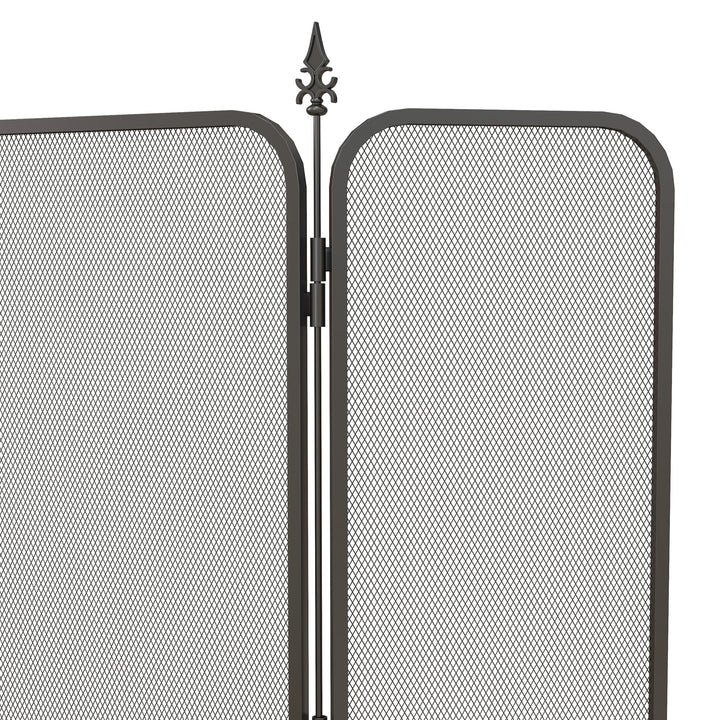 Sammenklappelig metalpejs gnistbeskyttelse, 96 x 1,3 x 56 cm, sort