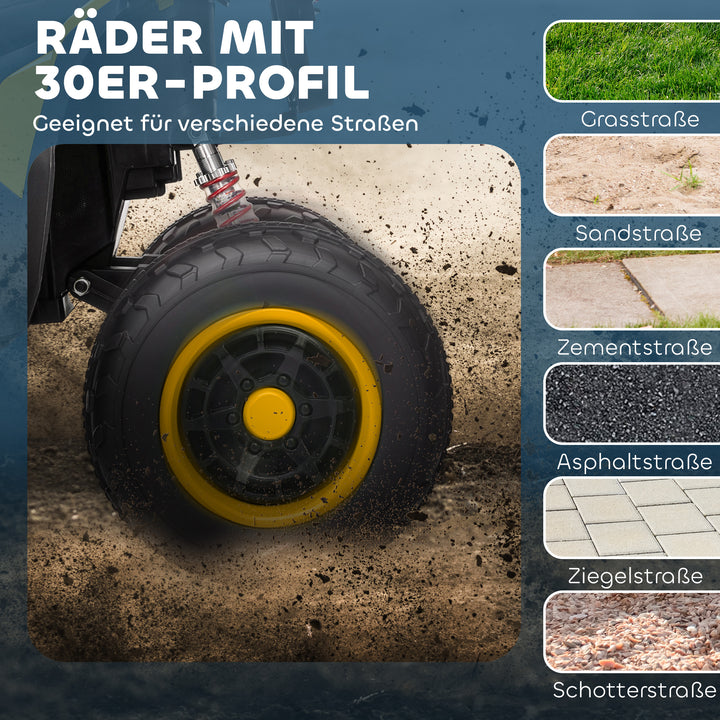 Elektrisk ATV til børn, 3-6 km/t, LED-forlygter, musik, USB, til alderen 3-8, gul
