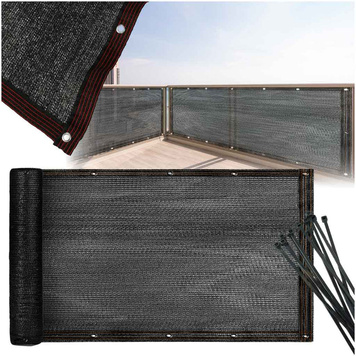 Balkonoverdækning LUARO maskeringsmåtte skyggenet til balkonterrasse 150g/m2 105x500cm UV