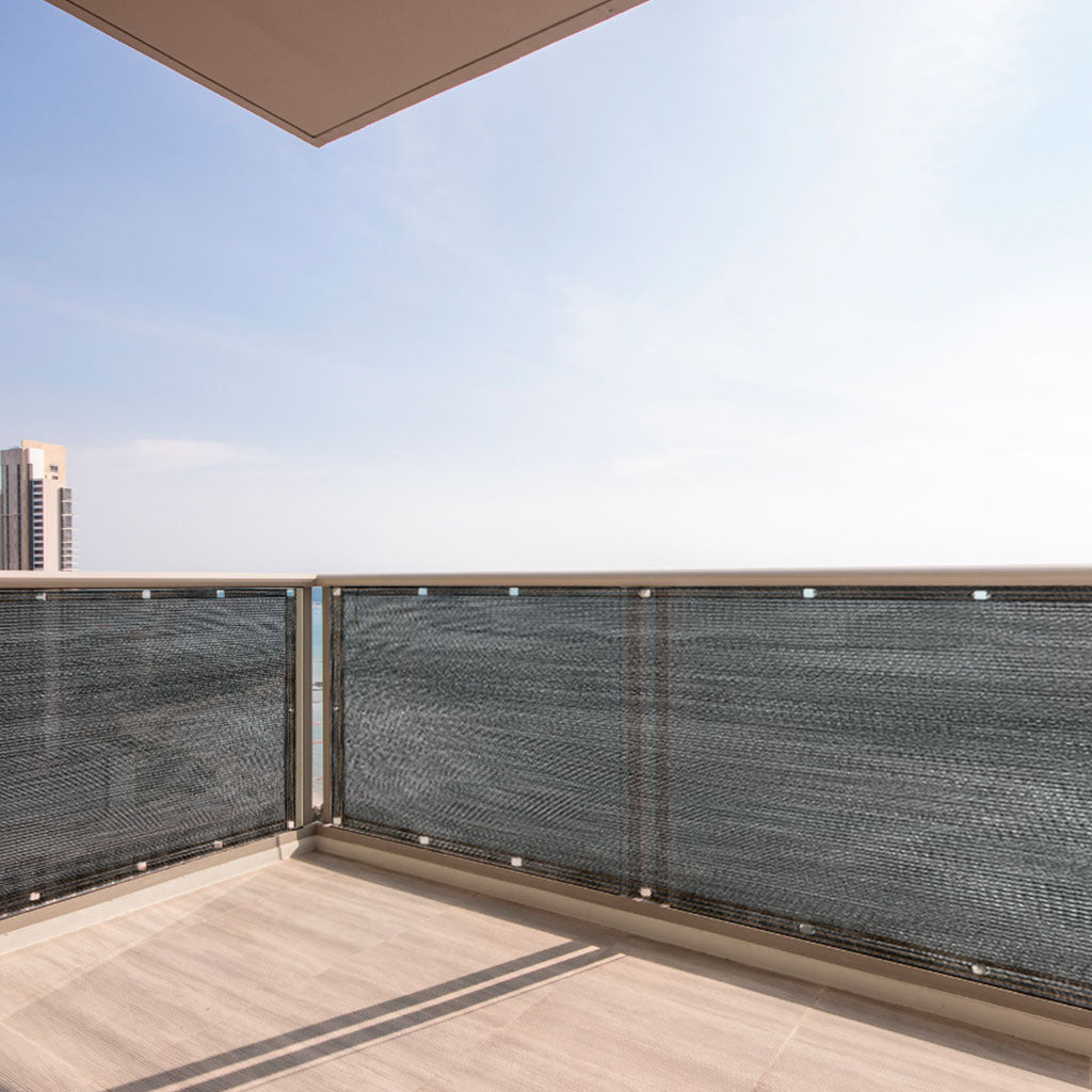 Balkonoverdækning LUARO maskeringsmåtte skyggenet til balkonterrasse 150g/m2 105x500cm UV